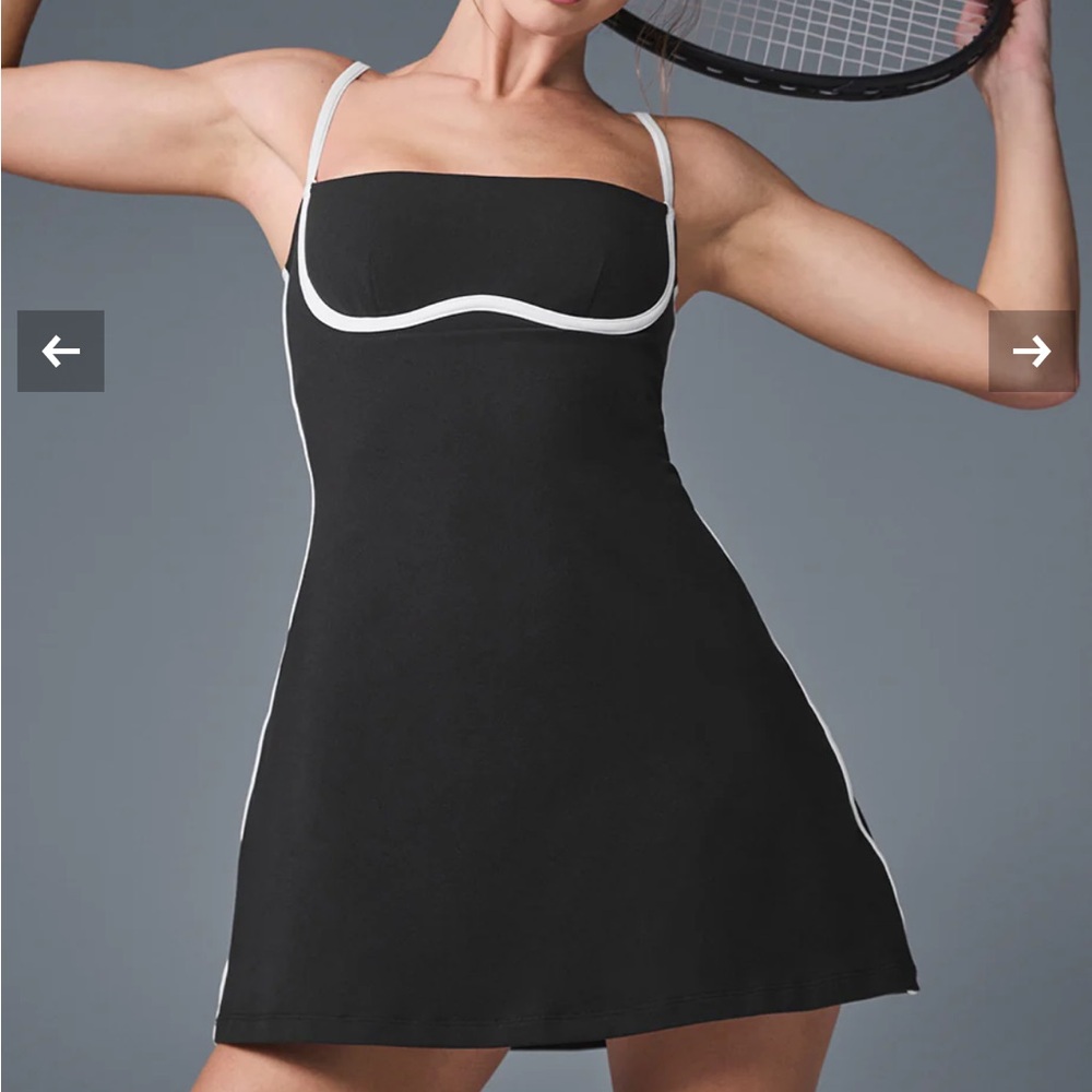 All Black Mini Dress with White Piping